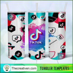 Tiktok Logo 20oz Tumbler Wrap – Digital Download Design 35160