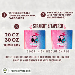 Alternative view of Tiktoker Queen 20oz Tumbler Wrap – Digital Download