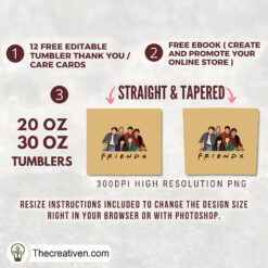 Alternative view of Friends 20oz Tumbler Wrap – Digital Download