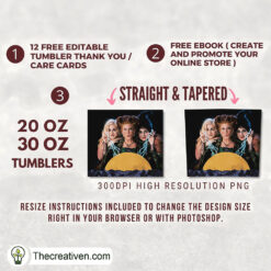 Alternative view of Scary Witch Is Hocus Pocus 20oz Tumbler Wrap – Digital Download