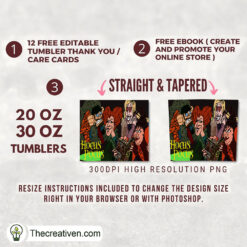 Alternative view of Hocus Pocus Fleer Art 20oz Tumbler Wrap – Digital Download
