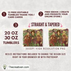 Alternative view of Old Picture Hocus Pocus 20oz Tumbler Wrap – Digital Download