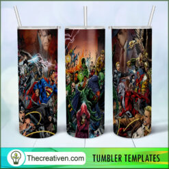 All Characters Of DC Comics 20oz Tumbler Wrap – Digital Download