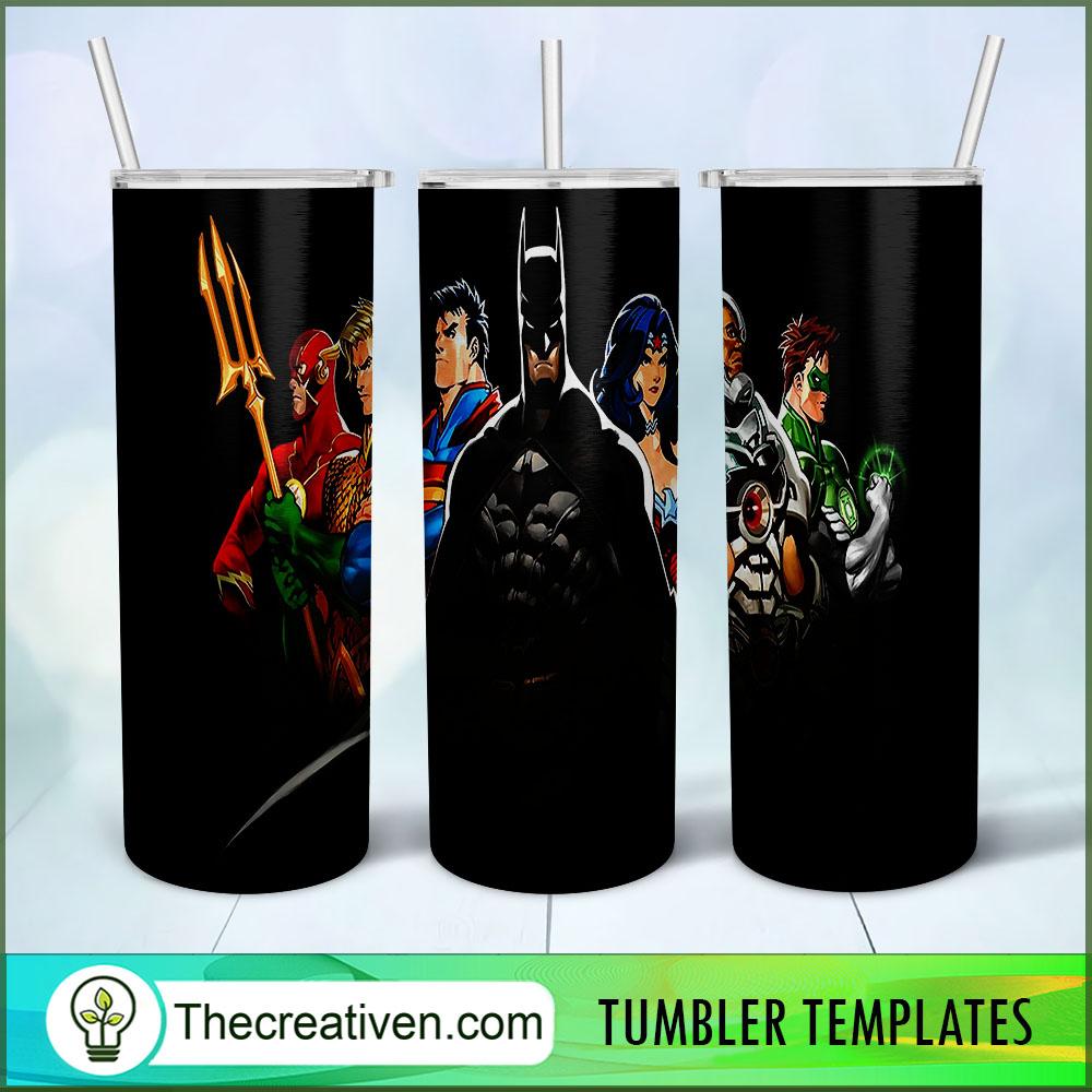 DC Comics Team Cartoon 20oz Tumbler Wrap – Digital Download 1 DC Comics Team Cartoon 20oz Tumbler Wrap – Digital Download