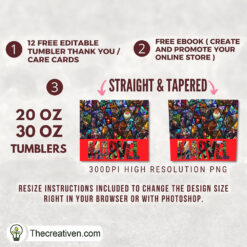 Alternative view of Marvel Studio  20oz Tumbler Wrap – Digital Download