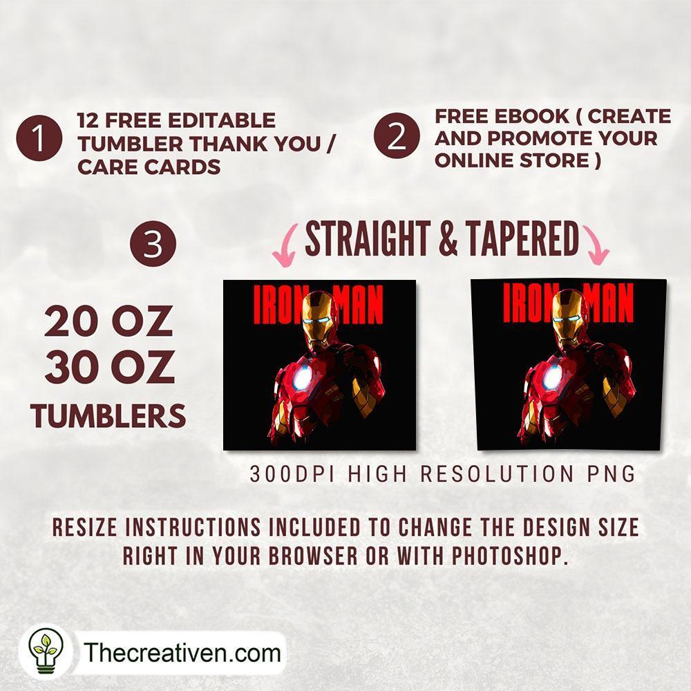 Iron Man 20oz Tumbler Wrap – Digital Download Design 34481 2 Iron Man 20oz Tumbler Wrap – Digital Download Design 34481 - Image 2