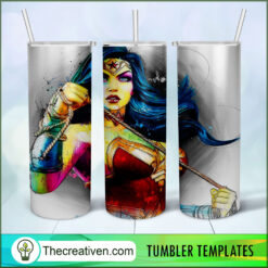 The Creativen 39 Wonder Woman Art 20oz Tumbler Wrap – Digital Download