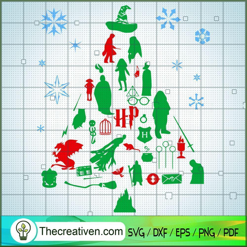 HP Pine Tree SVG, Hogwarts SVG, Harry Potter SVG 1 HP Pine Tree SVG, Hogwarts SVG, Harry Potter SVG