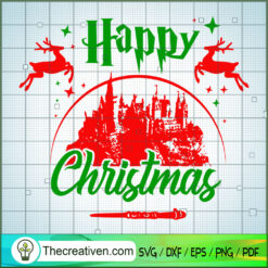 Happy Christmas In Hogwarts SVG, Hogwarts SVG, Harry Potter SVG
