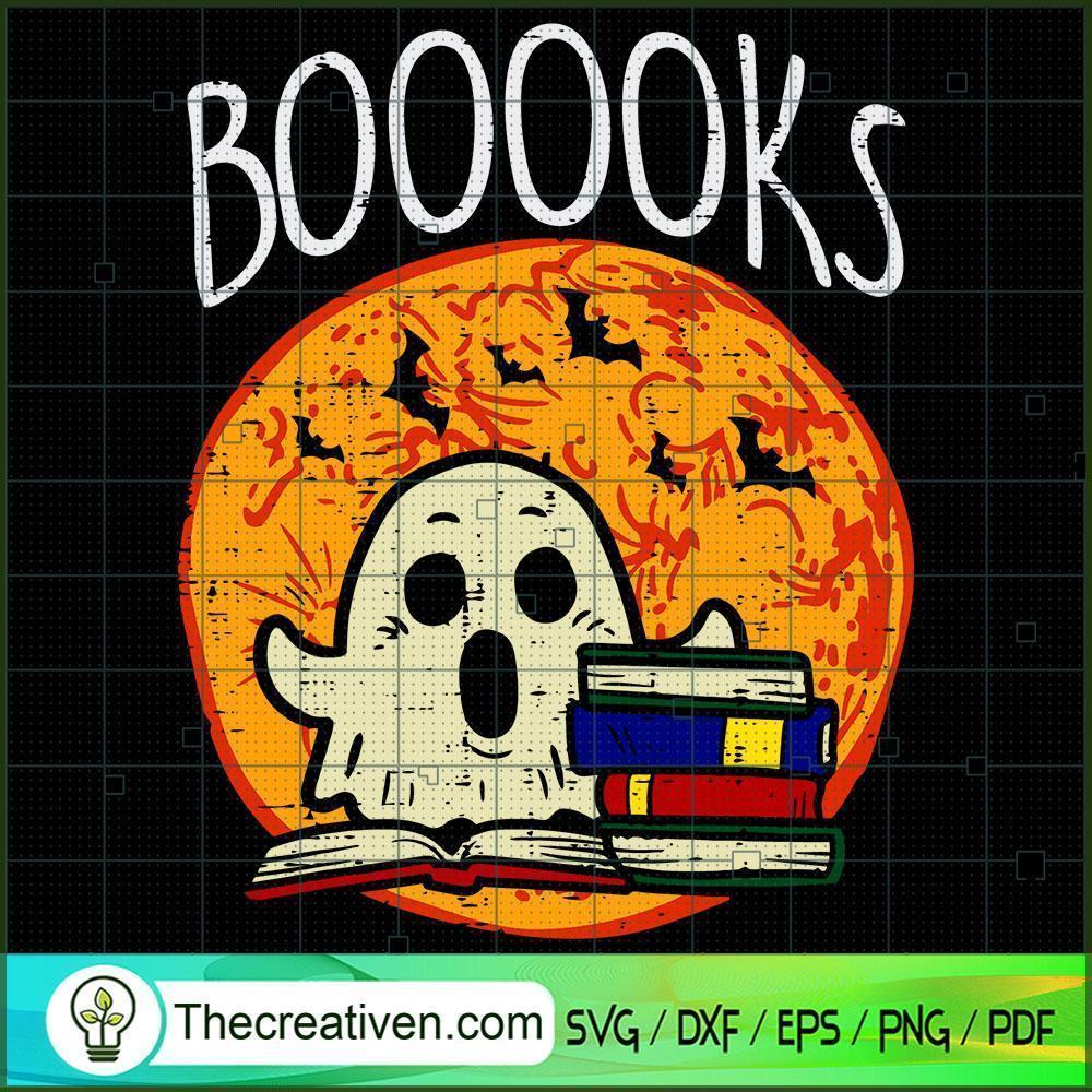 Boooks Moon Ghost Halloween SVG Cut File for Cricut & Silhouette 1 Boooks Moon Ghost Halloween SVG Cut File for Cricut & Silhouette