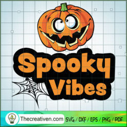 Spooky Vibes Pumpkin Face Ha SVG Cut File for Cricut