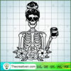 Skeleton Drinking Coffee Lov SVG Cut File for Cricut