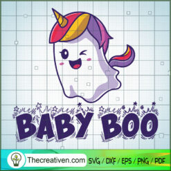 Halloween Boo Baby Unicorn SVG Cut File for Cricut & Silhouette