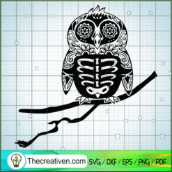 Halloween Dead Sugar Skull Owl SVG Cut File for Cricut & Silhouette