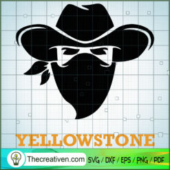 Cowboy Head Yellowstone SVG, Yellowstone SVG, American Cowboy SVG