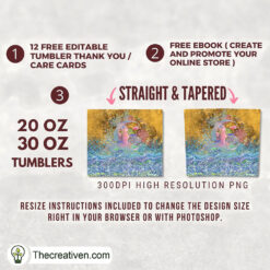 Alternative view of 20oz Skinny Tumbler Mermaid Glitter Tumbler Wrap – Digital Download