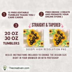 Alternative view of 20oz Skinny Tumbler Faith Floral Tumbler Wrap – Digital Download