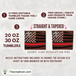 20oz Skinny Tumble Flag Red Line Tumbler Wrap – Digital Download 3 20oz Skinny Tumble Flag Red Line Tumbler Wrap – Digital Download - Image 2