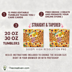 Alternative view of 20oz Skinny Tumbler Giraffe Pr Tumbler Wrap Download