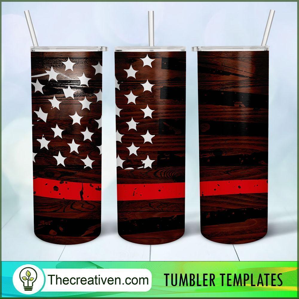 20oz Skinny Tumble Flag Red Line Tumbler Wrap – Digital Download 1 20oz Skinny Tumble Flag Red Line Tumbler Wrap – Digital Download