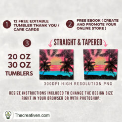 Alternative view of 20oz Skinny Tumbler Sunset Bea Tumbler Wrap Download