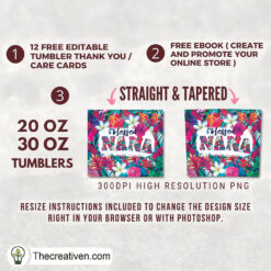 Alternative view of 20oz Skinny Tumbler Blass Nana Tumbler Wrap – Digital Download