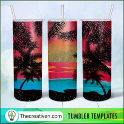 20oz Skinny Tumbler Sunset Bea Tumbler Wrap Download