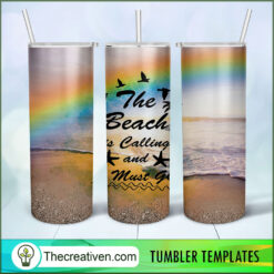 20oz Skinny Tumbler the Beach  Tumbler Wrap Download