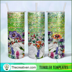 20oz Skinny Tumbler Strawberry Ombre Tumbler Wrap – Digital Download