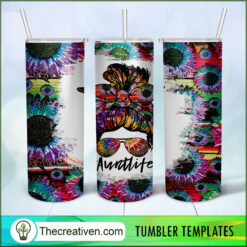 20oz Skinny Tumbler Auntlife Sunflower Tumbler Wrap – Digital Download