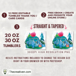 20oz Skinny Tumbler Don't Be a Prick Tumbler Wrap – Digital Download - Image 2