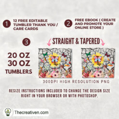 Alternative view of 20oz Skinny Butterflies and Fl Tumbler Wrap Download