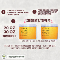 20oz Skinny Tumbler It's Not a Dad Bod Tumbler Wrap – Digital Download - Image 2