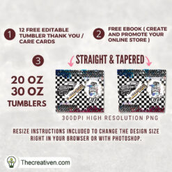 20oz Tumbler Jeep Mom Checkered Flag Tumbler Wrap – Digital Download - Image 2