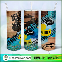 20oz Skinny Tumbler Duck Jeep Glitter Tumbler Wrap – Digital Download