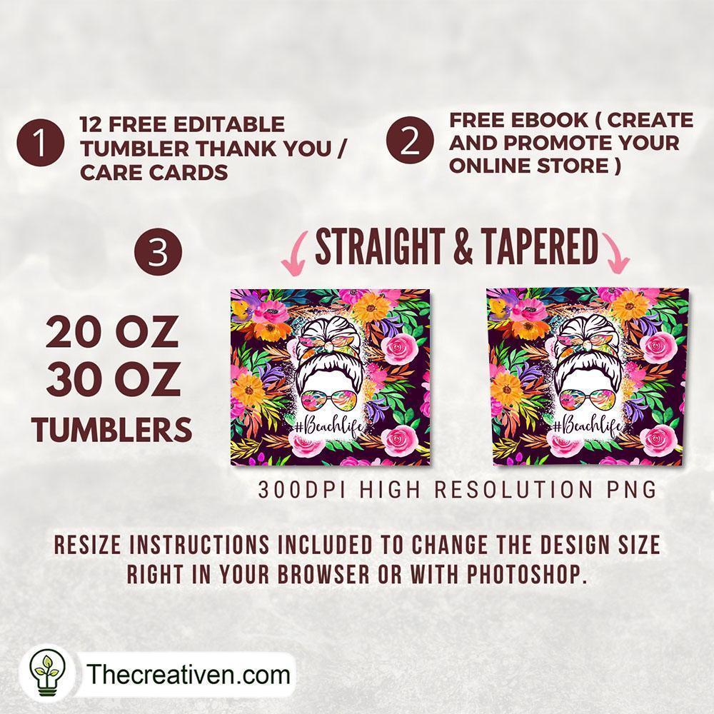 Skinny Tumbler Sublimation Beach Life Tumbler Wrap – Digital Download 2 Skinny Tumbler Sublimation Beach Life Tumbler Wrap – Digital Download - Image 2