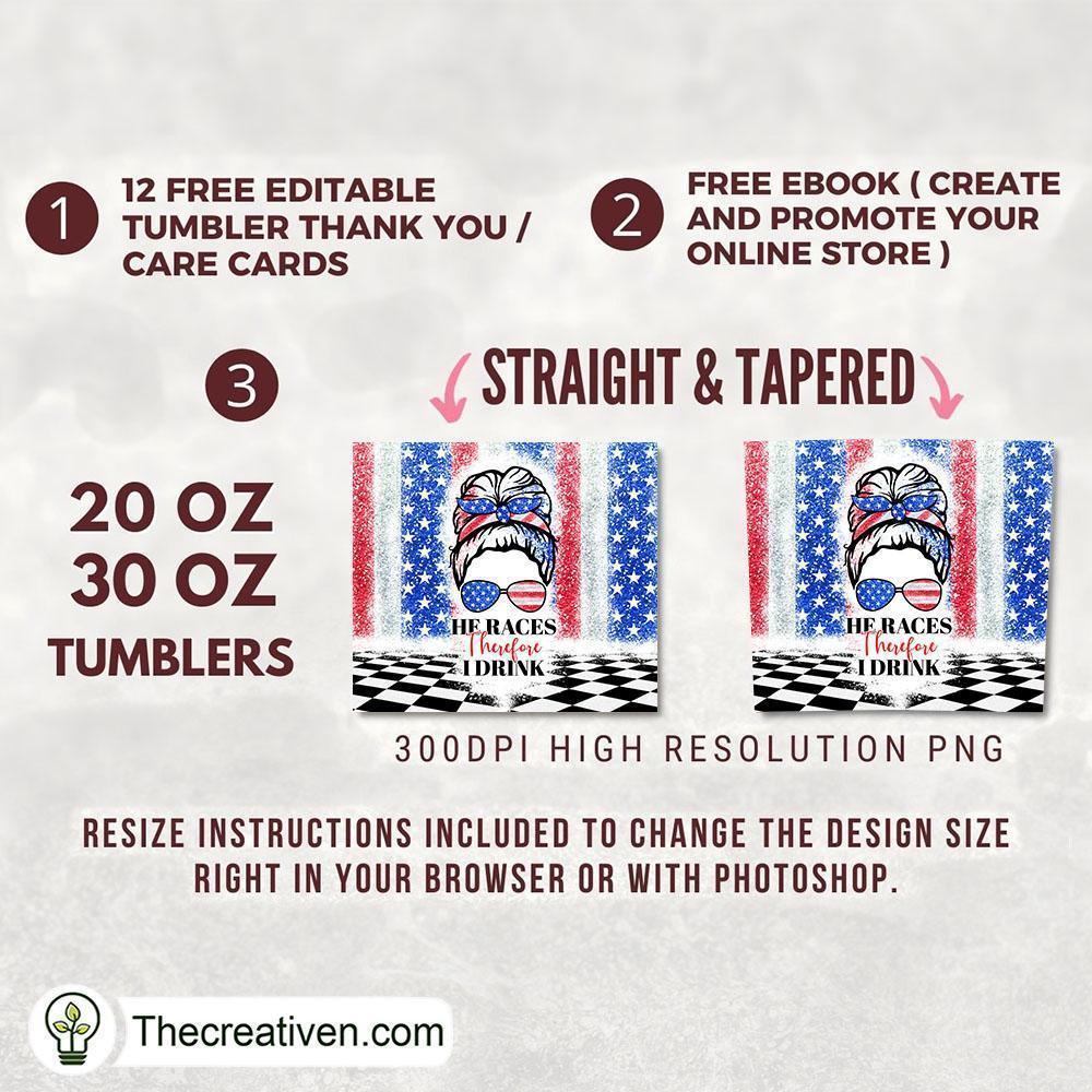 He Races Therefore I Drink Tumbler Tumbler Wrap – Digital Download 2 He Races Therefore I Drink Tumbler Tumbler Wrap – Digital Download - Image 2