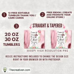 Alternative view of Skinny Tumbler Christian Bible Verse Tumbler Wrap – Digital Download