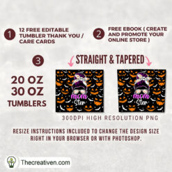 Alternative view of Skinny Tumbler Sublimation Momster Tumbler Wrap – Digital Download