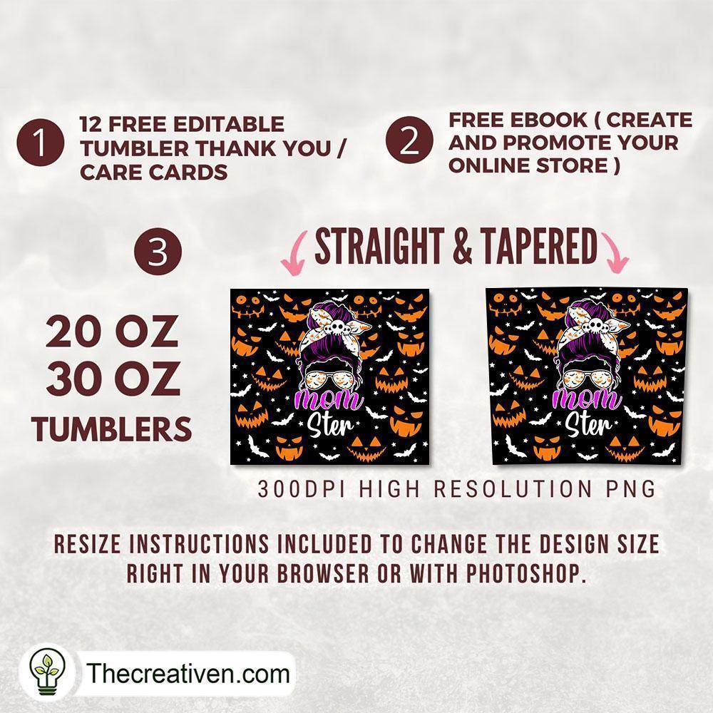 Skinny Tumbler Sublimation Momster Tumbler Wrap – Digital Download 2 Skinny Tumbler Sublimation Momster Tumbler Wrap – Digital Download - Image 2