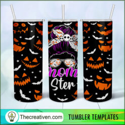 Skinny Tumbler Sublimation Momster Tumbler Wrap – Digital Download