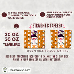 Alternative view of Skinny Tumbler Halloween Spooky Mama Tumbler Wrap – Digital Download