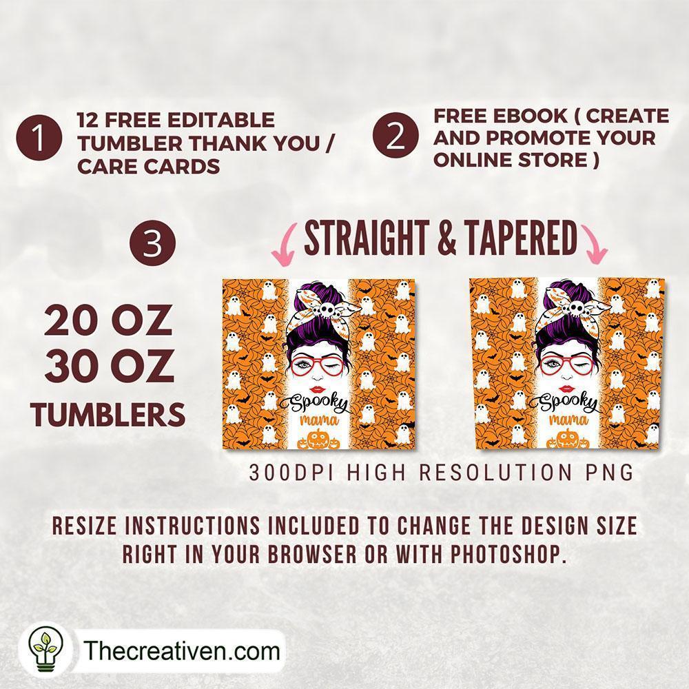 Skinny Tumbler Halloween Spooky Mama Tumbler Wrap – Digital Download 2 Skinny Tumbler Halloween Spooky Mama Tumbler Wrap – Digital Download - Image 2