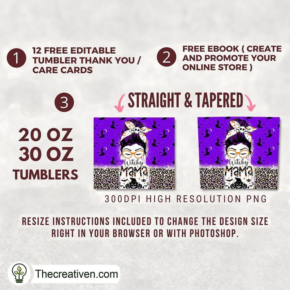 Skinny Tumbler Design Witchy Mama Tumbler Wrap – Digital Download 2 Skinny Tumbler Design Witchy Mama Tumbler Wrap – Digital Download - Image 2