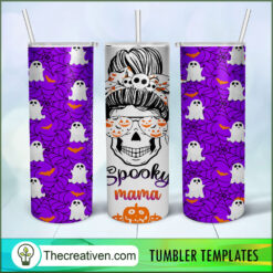Spooky Mama Skull 20oz Skinny Tumbler Tumbler Wrap – Digital Download
