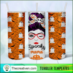 Skinny Tumbler Halloween Spooky Mama Tumbler Wrap – Digital Download