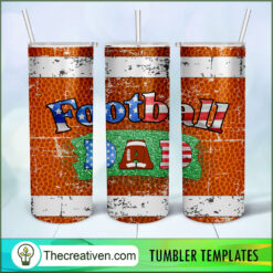 Football Dad 20oz Skinny Tumbler Tumbler Wrap – Digital Download