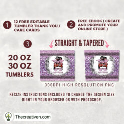 Alternative view of Offroad Purple Glitter Skinny Tumbler Tumbler Wrap – Digital Download