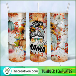 Blessed Mama Fall Pumpkins 20o Tumbler Wrap Download