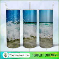 Beach Tumbler Wrap 20 Ounce Skinny Tumbler Wrap – Digital Download